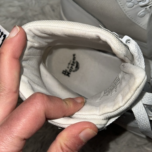 Doc Martens Combs White Fabric Combat Boots - Picture 9 of 10